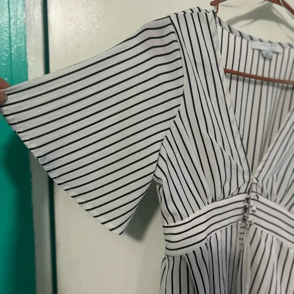 FAVLUX Black and White Striped High Low Dress - Picture 4 of 8